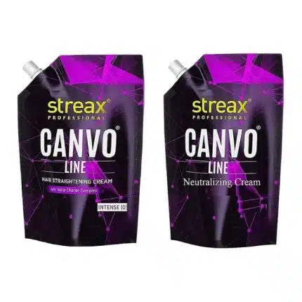 Streax Canvo Line Hair Straightening Cream 500g & Neutralizing Cream 500g - Intense(0)