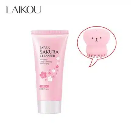 LAIKOU Japan Sakura Cleanser- 50gm With Octopus Facial Brush