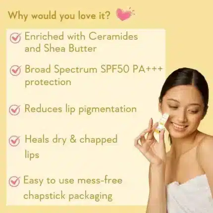 WishCare Ceramide Natural Lip Balm with SPF 50 PA+++ 5g