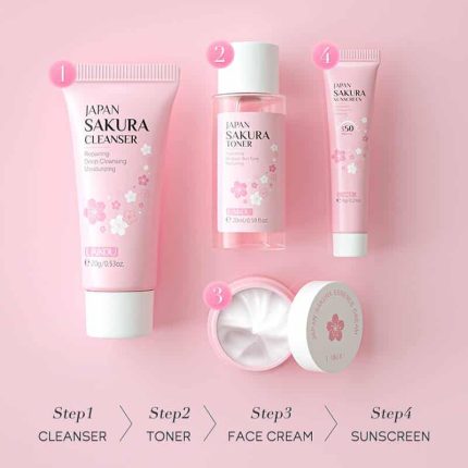 Laikou Japan Sakura Travel Kit - 4pcs