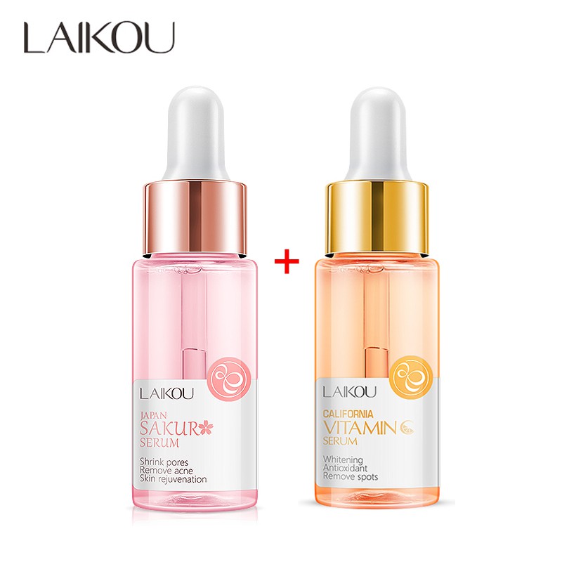 Laikou Serum Combo Sakura & Vitamin C Serum - ( 17ml +17ml )
