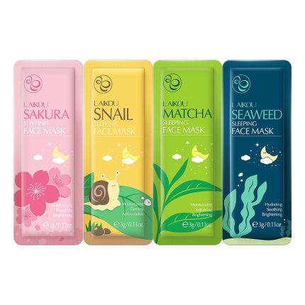 LAIKOU Sakura Matcha Seaweed Snail Sleeping Mask - 4pcs