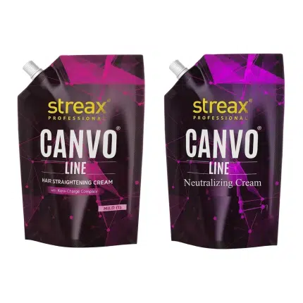 Streax Canvo Line Neutralizing Cream 500g & Hair Straightening Cream 500g – Mild(1)