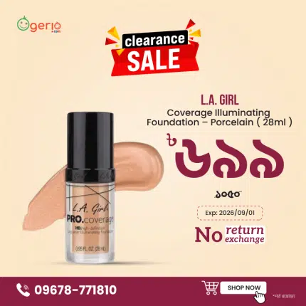 L.A. Girl Pro Coverage Illuminating Foundation - Porcelain ( 28ml )
