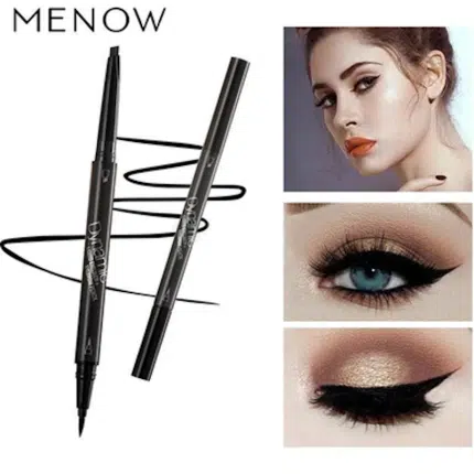 Menow Dynamic Liquid Eyeliner With Eyebrow Pencil - Black
