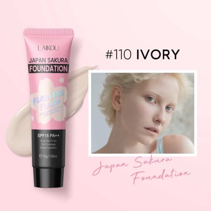 LAIKOU Sakura Foundation Ivory Flawless Finish SPF15 PA++ - 110 Ivory