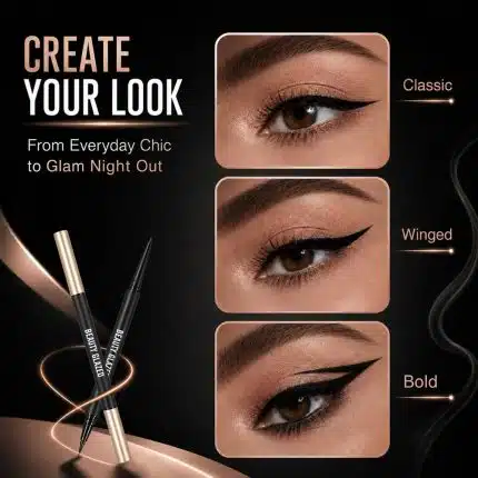 Beauty Glazed Gel Eyeliner Double Headed Black