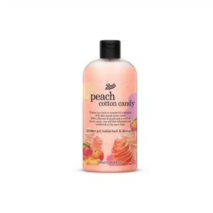 Boots Peach Cotton Candy 3in1 Shower Gel, Bubble Bath & Shampoo 500ml