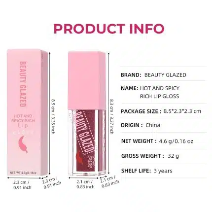 Beauty Glazed Hot And Spicy Rich Lip Gloss Glossy 101