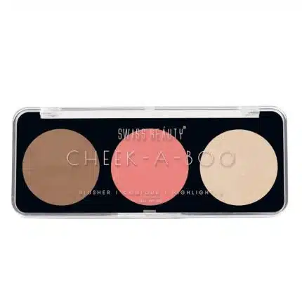 Swiss Beauty 3 in 1 face Palette Blusher, Contour, Highlighter 03