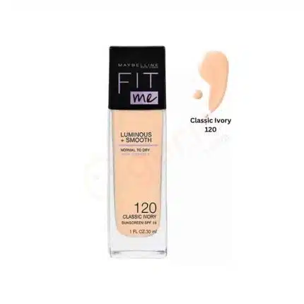 Maybelline Fit Me Luminous + Smooth Illuminating Foundation Spf18 – Classic Ivory 120