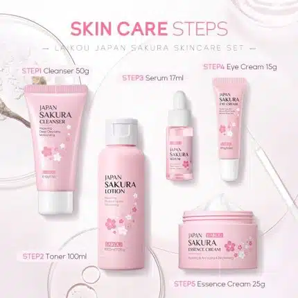 Laikou Japan Sakura Skin Care Set – 5 PCS