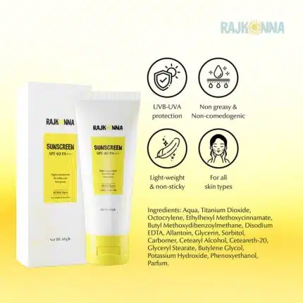 Rajkonna Sunscreen SPF 40 PA+++ 60gm