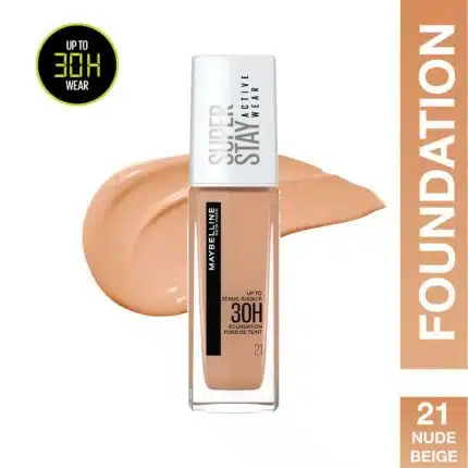 Maybelline Super Stay Foundation Nude Beige 121 - Full Coverage 30-hour Long-lasting Liquid Foundation