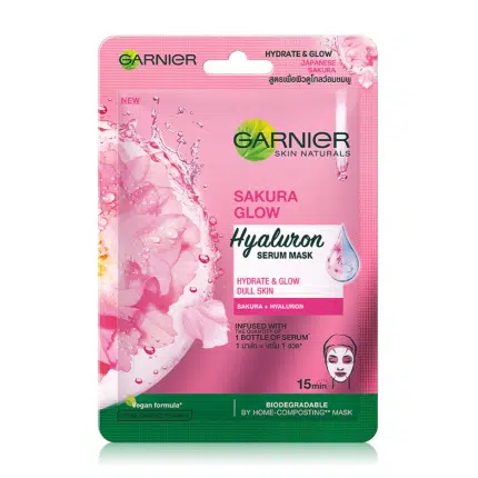 Garnier sakura glow hyaluron serum mask - 28g
