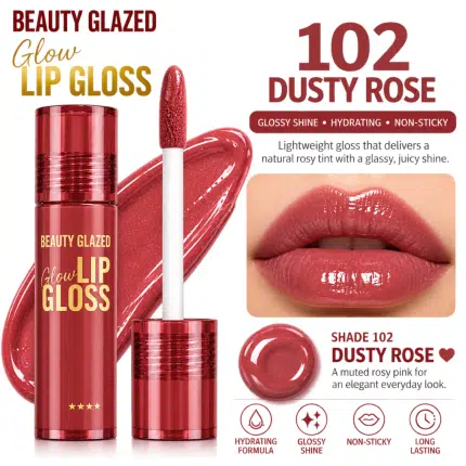 Beauty Glazed Glow Lip Gloss Dusty Rose 102