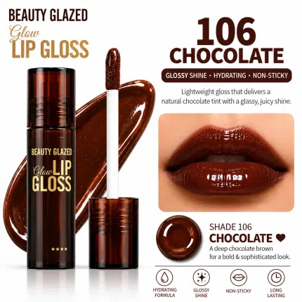Beauty Glazed Glow Lip Gloss Chocolate 106