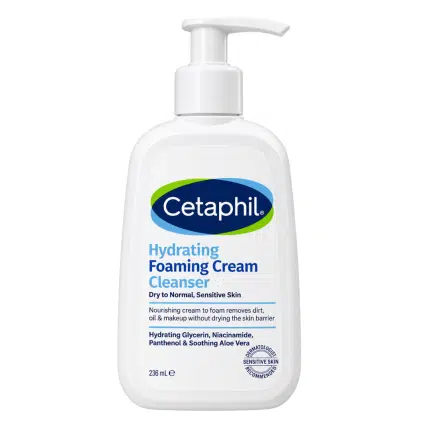 Cetaphil Hydrating Foaming Cream Cleanser Dry to Normal Sensitive Skin 236ml