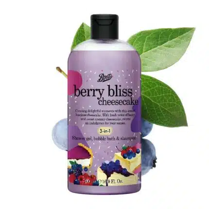 Boots Berry Bliss Cheesecake 3in1 Shower Gel, Bubble Bath & Shampoo 500ml