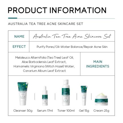 Laikou Tea Tree Bye Bye Acne Skincare Set - 5pcs