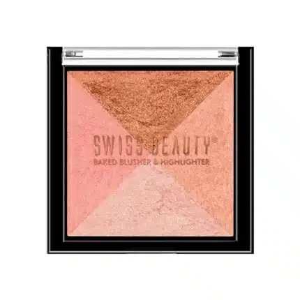Swiss Beauty Baked Shimmer Blusher And Highlighter Palette - 01