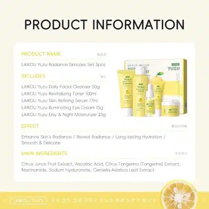 Laikou Radiance Skincare Set YUZU Japan 5pcs