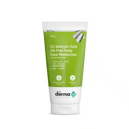 The Derma Co 1% Salicylic Acid Oil-Free Face Moisturizer for Active Acne 50g