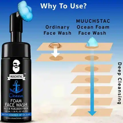 Muuchstac Ocean Foam Face Wash for Men - 100ml