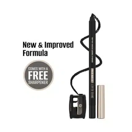 Swiss Beauty Single Kohl Kajal with Sharpener Inside - Raven Black 01