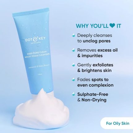 Dot & Key Deep Pore Clean Milky Foam Cleanser 100ml